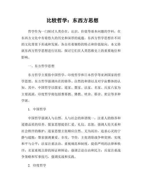 比较哲学：东西方思想