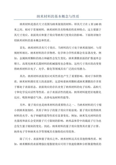 纳米材料的基本概念与性质