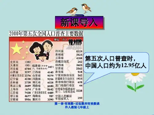第一章-有理数--近似数和有效数课件人教版七年级上