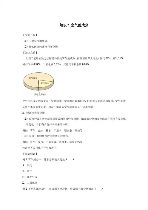 笔记12： 空气的成分