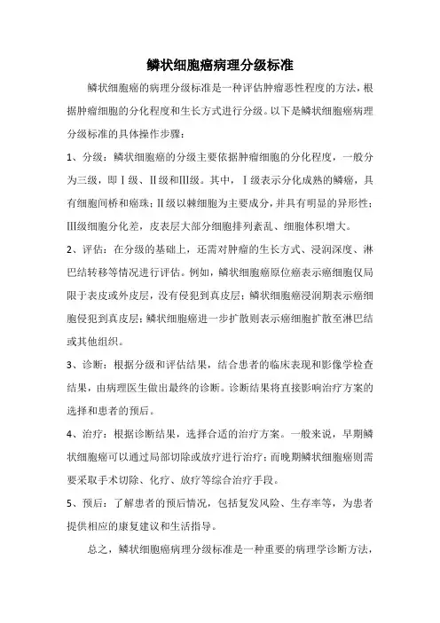 鳞状细胞癌病理分级标准