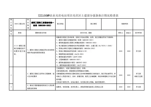 电站项目土建部分强条执行情况检查表