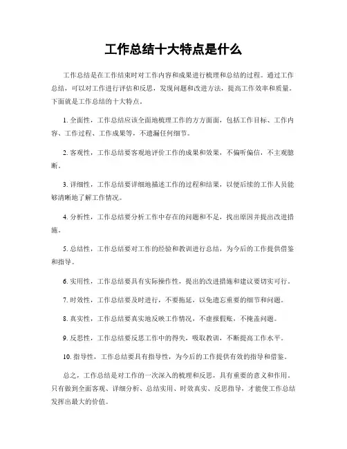 工作总结十大特点是什么