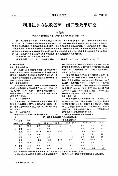利用注水方法改善萨一组开发效果研究