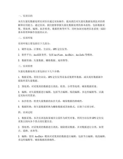 矢量化数据处理实训报告