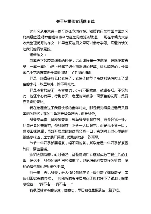 关于纽带作文精选5篇