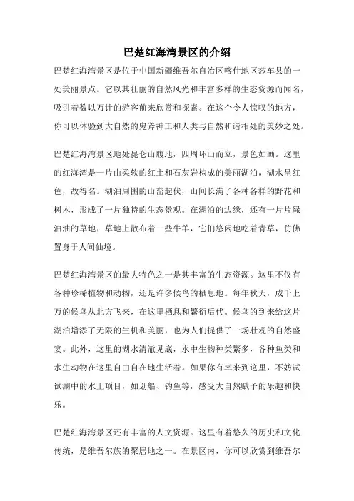 巴楚红海湾景区的介绍