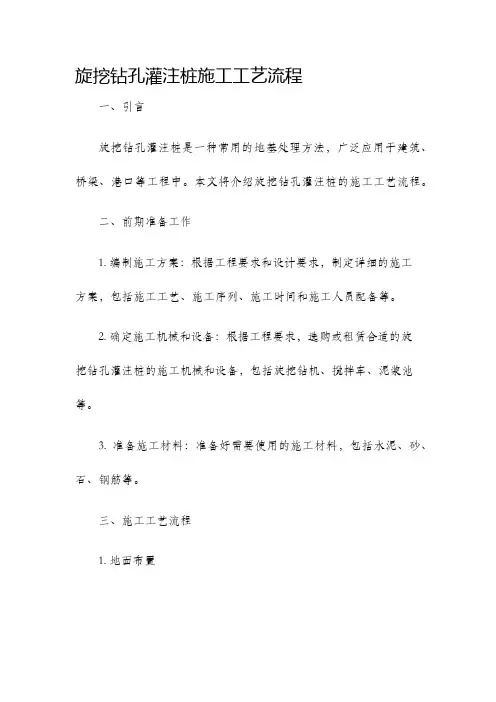 旋挖钻孔灌注桩施工工艺流程