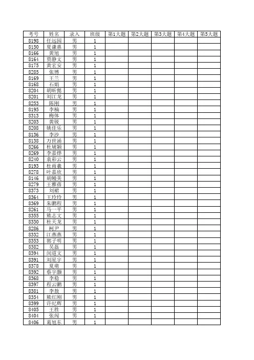 八年级物理登分表