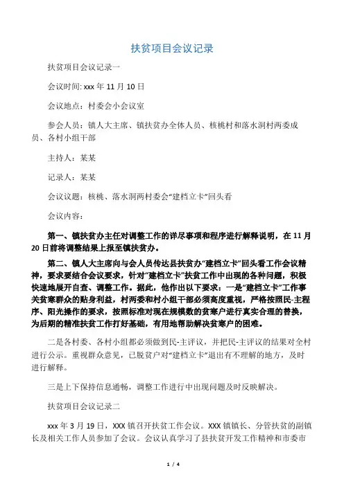 扶贫项目会议记录.doc