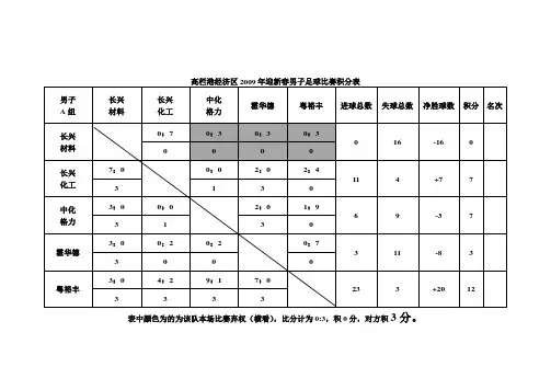 足球比赛积分表0113