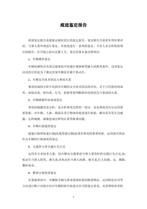 痕迹鉴定报告