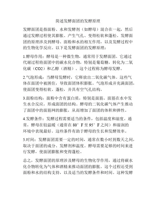 简述发酵面团的发酵原理