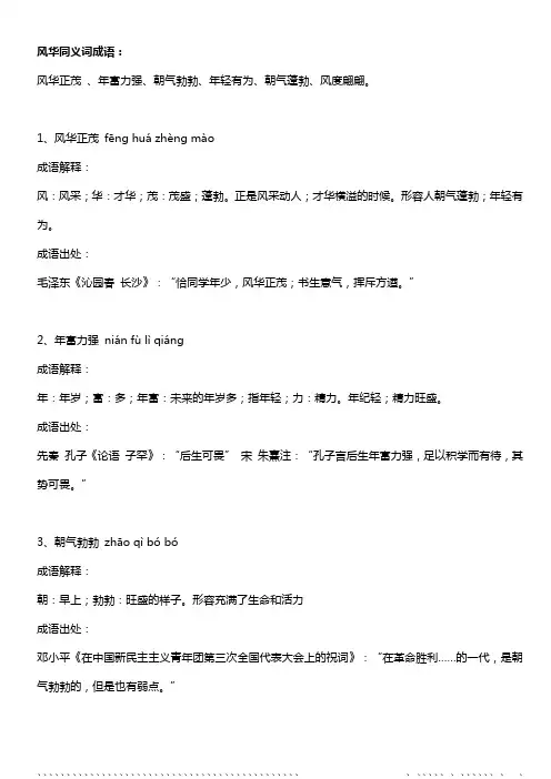 风华同义词成语