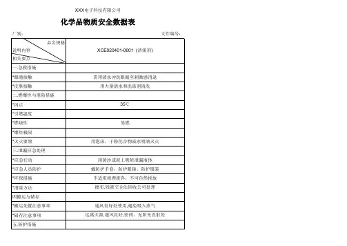 化品物安全数据表