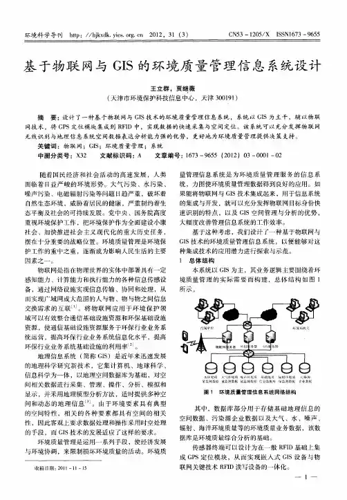 基于物联网与GIS的环境质量管理信息系统设计