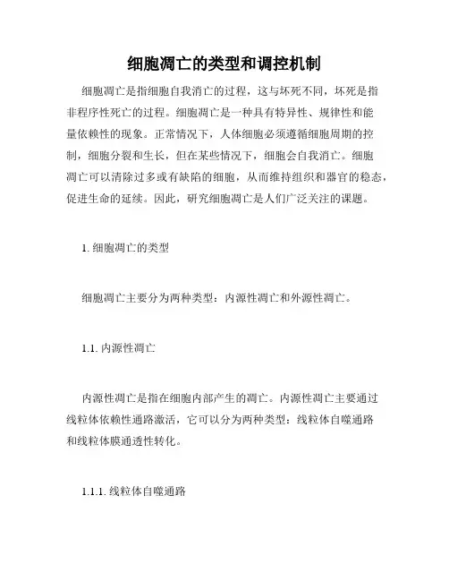 细胞凋亡的类型和调控机制