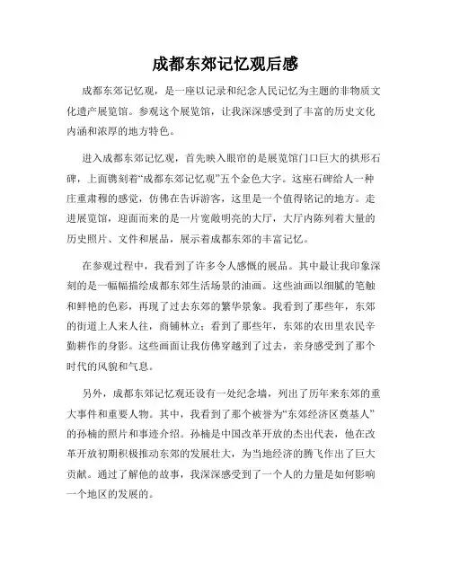 成都东郊记忆观后感