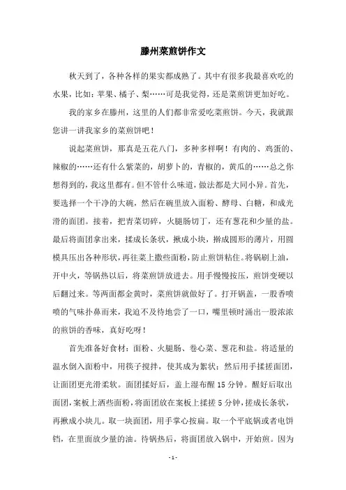 滕州菜煎饼作文