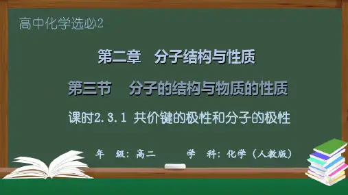 2.3.1 共价键的极性和分子的极性(课件)高二化学(人教版2019选择性必修2)