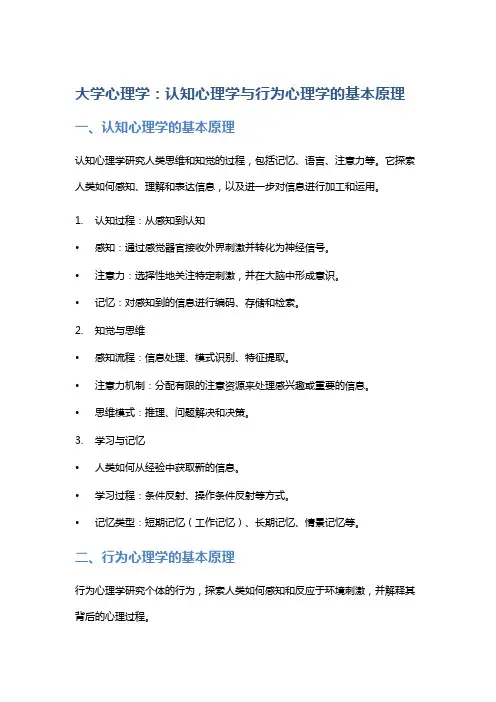 大学心理学：认知心理学与行为心理学的基本原理