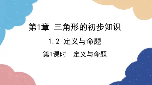 浙教版数学八年级上册.1定义与命题课件