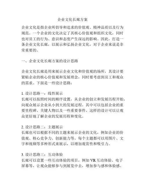 企业文化长廊方案