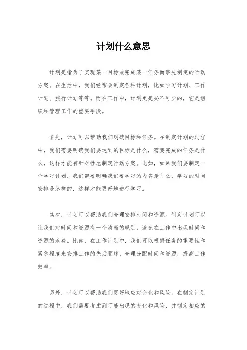 计划什么意思