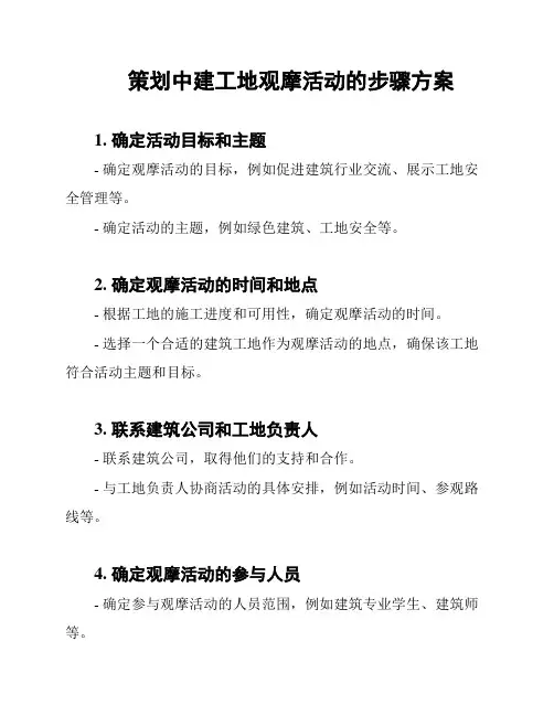 策划中建工地观摩活动的步骤方案