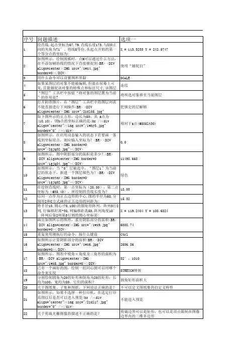 2013 AutoCAD初级工程师样题
