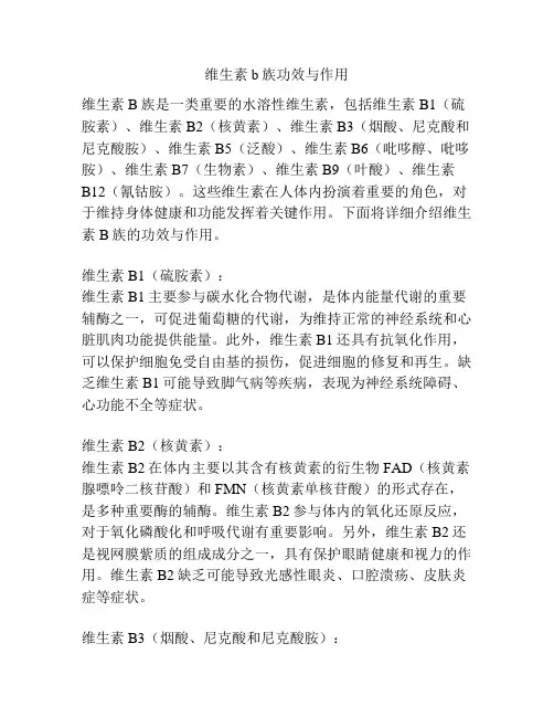 维生素b族功效与作用