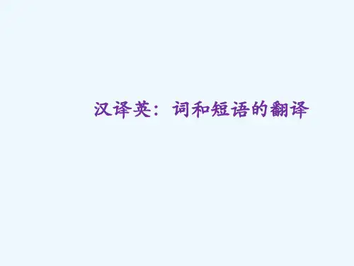 汉译英词和短语的翻译.ppt