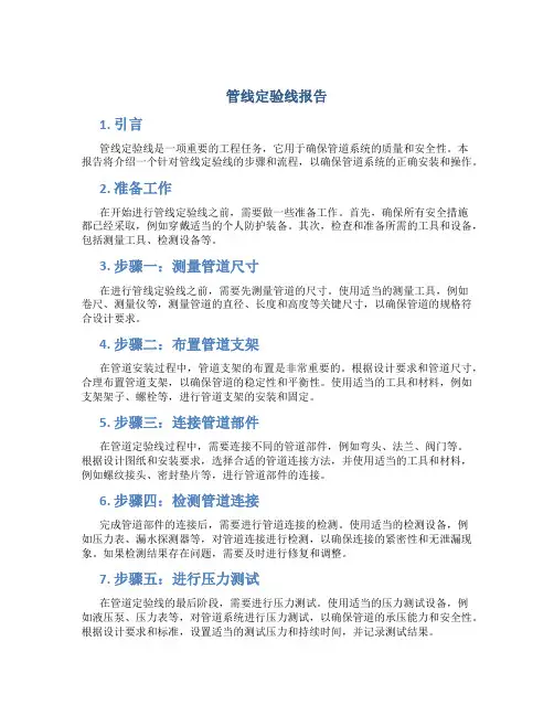 管线定验线报告