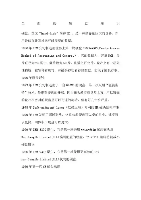 硬盘发展史