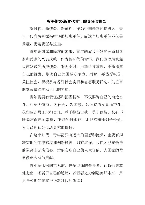 高考作文-新时代青年的责任与担当