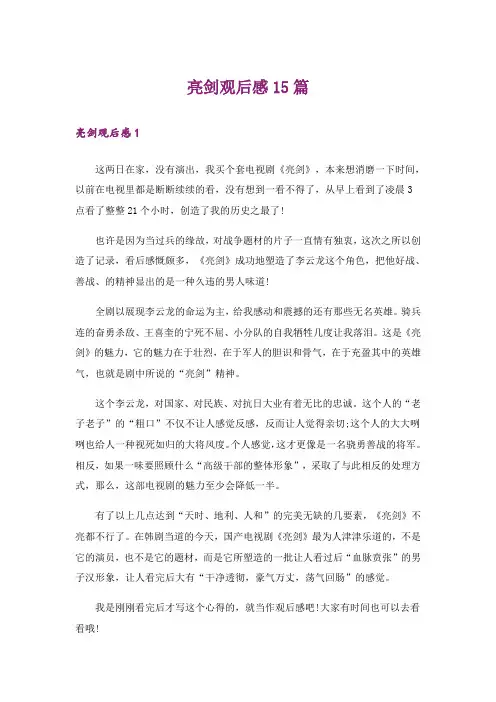 亮剑观后感15篇