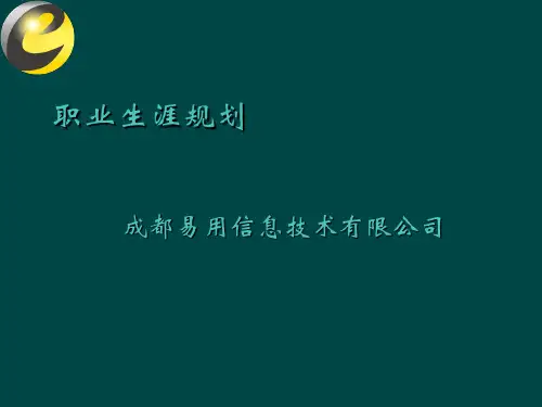 职业生涯规划培训讲义PPT(共 31张)