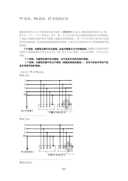 TT系统、TN系统、IT系统的区别