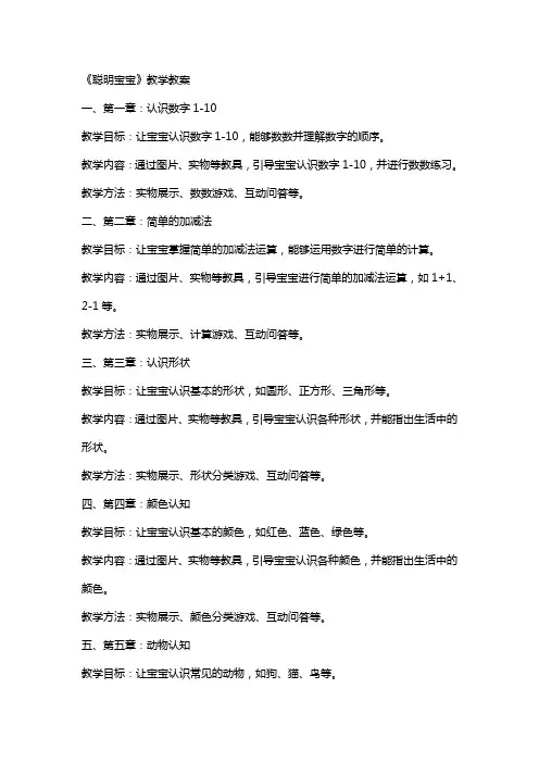 《聪明宝宝》教学教案