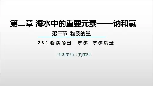 人教版化学《物质的量》PPT名师课件【新教材】1