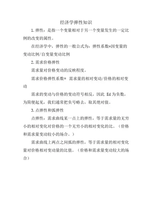 经济学弹性知识