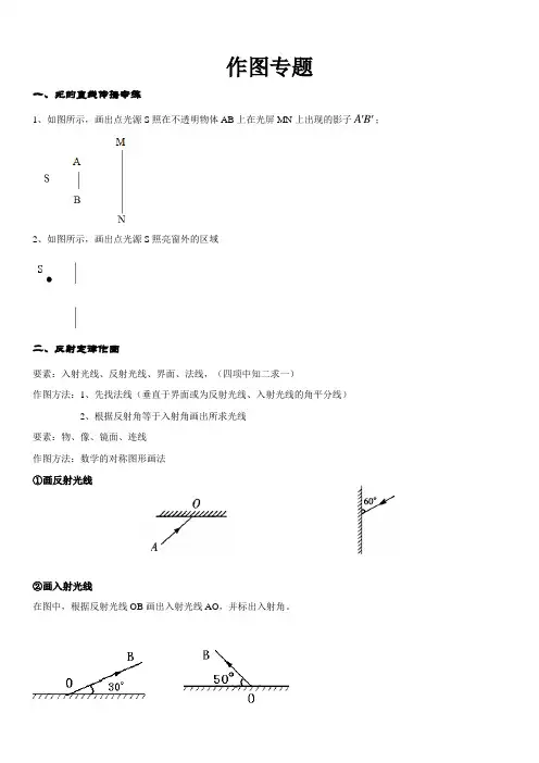 八年级上册物理作图题汇总