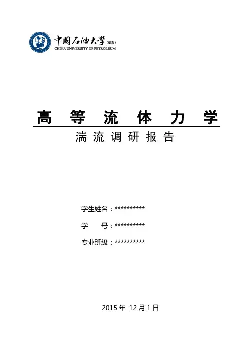 湍流调研报告——高等流体力学
