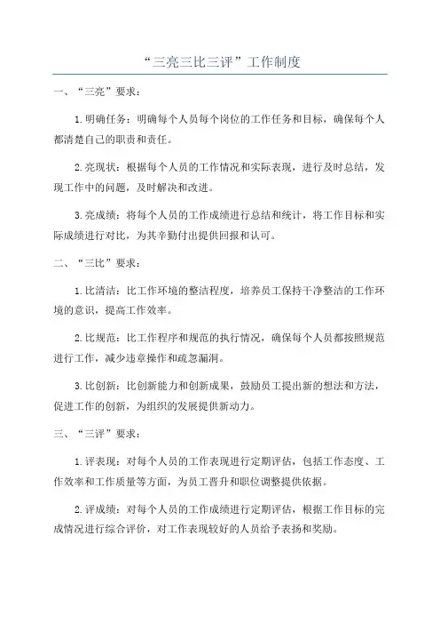 “三亮三比三评”工作制度