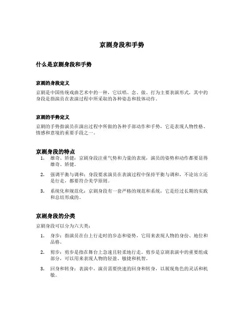 京剧身段和手势
