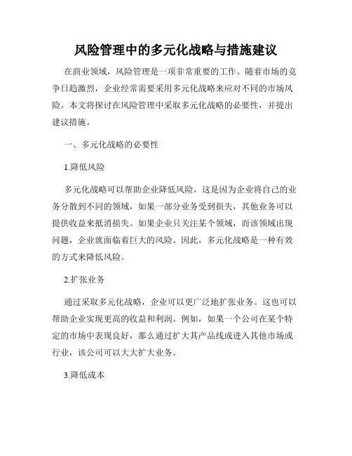 风险管理中的多元化战略与措施建议