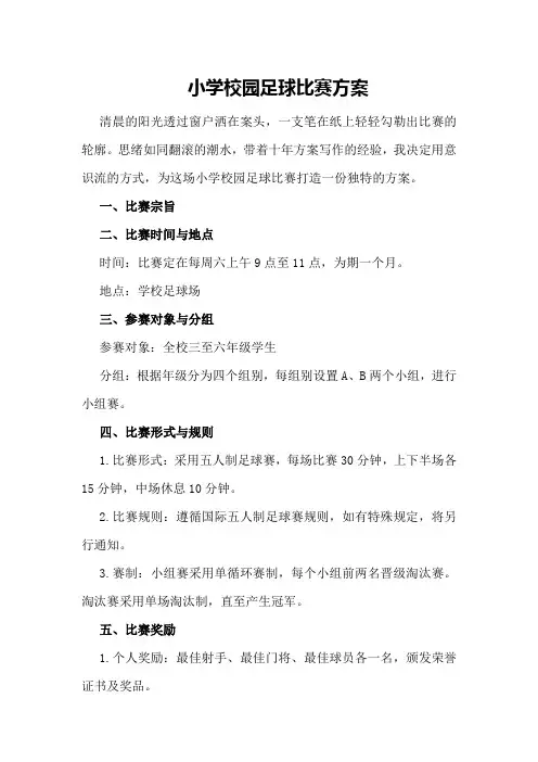 小学校园足球比赛方案
