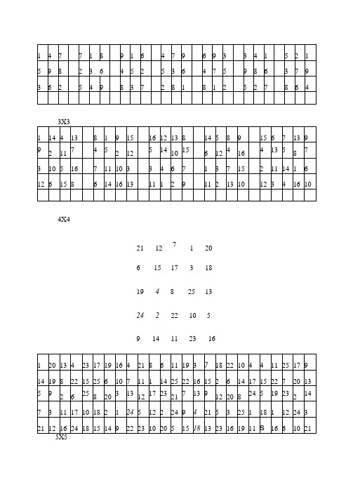 完整版舒尔特表格(注意力练习)