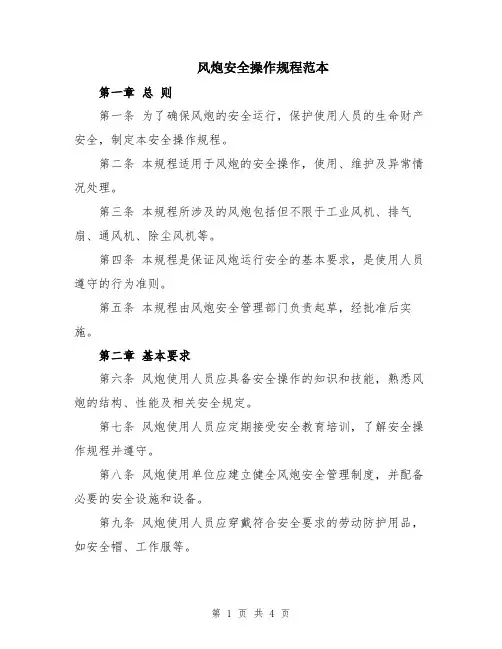 风炮安全操作规程范本
