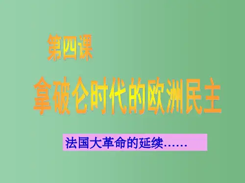 高中历史 专题三 第四课 拿破仑时代的欧洲民主 人民版选修2